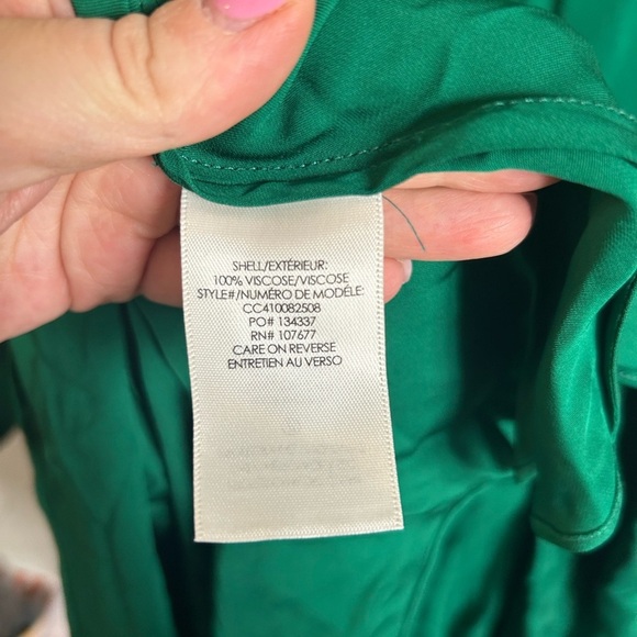 NWOT Alice + Olivia Women's Green Avita Long Sleeve Asymmetric Shirt Dress - Picture 6 of 10